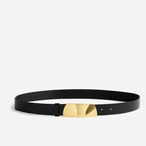 NWOT Madewell Women's Organic Hardware Black Belt with Gold Buckle Sz S